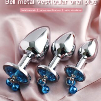 Wolf Brand – Heart-Shaped Metal Anal Plug – Silver Bell Style (Medium)